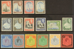 1938-52 Definitive Basic Set, SG 110/21d, Fine Mint. Cat. Â£350. (16 Stamps) - Bermuda