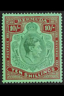 1938-53 10s Green & Deep Lake On Pale Emerald, SG 119, Mint With Usual Streaky Gum. - Bermuda