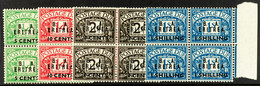 ERITREA Postage Due 1950 5c On Â½d, 10c On 1d, 20c On 2d And 1s On 1s, SG ED6/8 And 10, In Never Hinged Blocks Of Four,  - Italian Eastern Africa