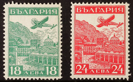 1932 AIR 18L Green And 24L Red, SG 323/324, Fine Mint. (2 Stamps) - Other & Unclassified