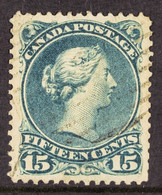 1868-76 15c Blue-grey Large Queen With PLATE CRACK/SCRATCH (position 91) Variety, (Unitrade 30b Viii), Good Used And Wel - Other & Unclassified