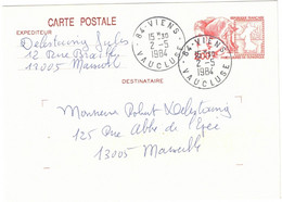 Vaucluse - Viens - Entier Postal Pour Marseille - 2 Mai 1984 - Letter Cards