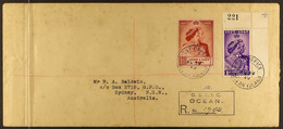 1949 (29 Aug) Ocean Island Registered Cover To Sydney Bearing Royal Silver Wedding Set, Tied By Ocean Island Cds's; Sydn - Gilbert- Und Ellice-Inseln (...-1979)