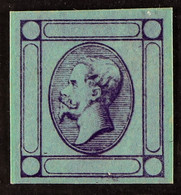 1862 PROOF 15c Blue Matraire Issue, As Sass 12, Proof Without Inscription, In Blue On White Card. - Ohne Zuordnung