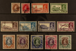 1939 Overprints On India Set Complete, SG 36/51, Fine Cds Used. Cat. Â£600. (13 Stamps). - Kuwait