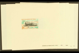 1970 LOCOMOTIVES Set, Yvert 142/46, EPREUVES DE LUXE, Fine. (5) - Mali (1959-...)