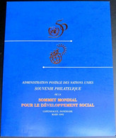 UNO GENF 1995 Souvenir Folder - Souvenir Philatelique Pour Le Developpement Social 1995 Kopenhagen Dänemark - Briefe U. Dokumente