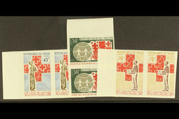 1969 Red Cross Set, Yvert 220/22, Imperf Pairs, Never Hinged Mint. (3 Pairs) - Other & Unclassified