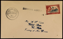 BARAKOMA AIRFIELD 1956 Methodist Mission, Cacheted Envelope To New Guinea, Bearing 1Â½d Tied Straight Line Date, And Wit - Isole Salomone (...-1978)