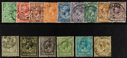 1912-24 Royal Cypher Complete Basic Set Used, Mostly With Cds. (15 Stamps) - Non Classificati