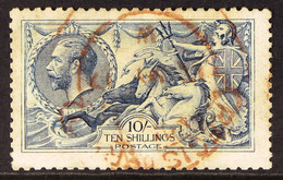 1915 10s Pale Blue Seahorse, SG 413, With Registered Hooded Circle, Unusually In Red. Cat. Â£865. - Non Classificati