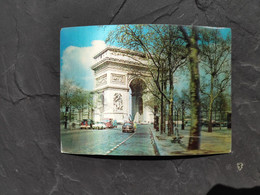 LA FRANCE EN RELIEF VISIOMATIC JAPON CARTE POSTALE CP 3D PARIS ARC DE TRIOMPHE PEUGEOT 404 TAXI G7 CITROEN HY DS FORD - Taxis & Cabs