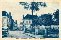 Fontaines * La Route De St Sauveur * Automobile Voiture Ancienne - Fontaines Salees