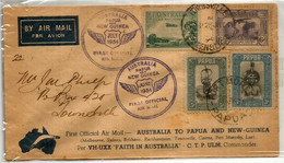 Premier Vol De Port-Moresby (Papouasie) à Townsville.Australie. Juin-Juillet 1934 Avion VH-UXX Faith In Australia.RARE- - Eerste Vluchten