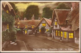 The Old Village By Night, Shanklin, Isle Of Wight, 1938 - Nigh RP Postcard - Shanklin