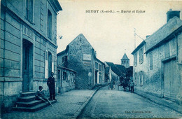 Seugy * Rue De La Mairie Et église Du Village * Attelage - Autres & Non Classés