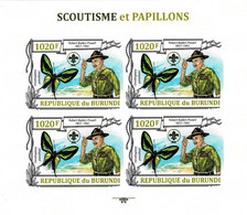 BURUNDI 2013 Mi 3153B KLB PARADISE BIRDWING BUTTERFLY & SCOUTING MINT IMPERFORATED MINIATURE SHEET ** - Blocks & Sheetlets