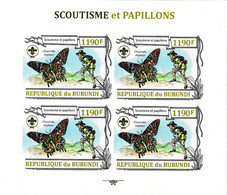 BURUNDI 2013 Mi 3154B KLB MADAGASCAN SUNSET MOTH & SCOUTING MINT IMPERFORATED MINIATURE SHEET ** - Blocs-feuillets