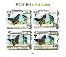 BURUNDI 2013 Mi 3154A KLB MADAGASCAN SUNSET MOTH & SCOUTING MINT MINIATURE SHEET ** - Blokken & Velletjes