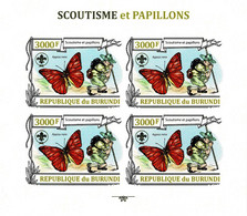 BURUNDI 2013 Mi 3155B KLB ORANGE ALBATROSS BUTTERFLY & SCOUTING MINT IMPERFORATED MINIATURE SHEET ** - Blocchi & Foglietti