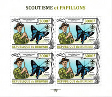 BURUNDI 2013 Mi 3156A PERIANDER METALMARK BUTTERFLY & SCOUTING MINT MINIATURE SHEET ** - Blocks & Sheetlets