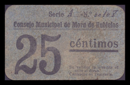España Billete Local Guerra Civil Mora De Rubielos Teruel 25 Céntimos 1937 BC F - Altri & Non Classificati