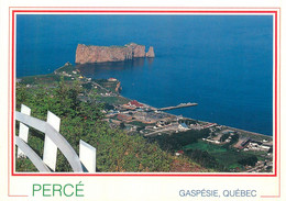 Postcard Canada Quebec Perce Gaspesie The Rock And Partial Cityscape From Mount St-Anne - Percé