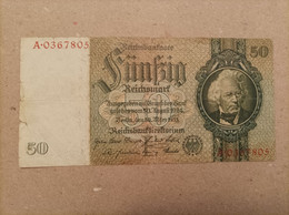 Billete De Alemania De 50 Reich Año 1933, Seria A, Nº Bajo - A Identifier