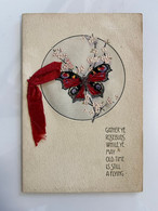 Papillon * CPA Double Illustrée Illustrateur * Butterfly Papillons * Noeud Rouge - Papillons