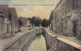 CPA - 10 - MUSSY Sur SEINE - Le Canal - Quai De L'Hôtel De Ville- Edition Sivedey - Mussy-sur-Seine