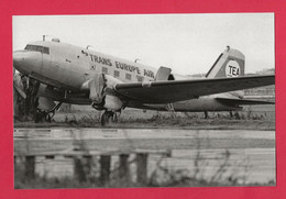 BELLE PHOTO REPRODUCTION AVION PLANE FLUGZEUG - TEA DOUGLAS DC3 TRANS EUROPE AIR LINE - DC 3 - Luftfahrt