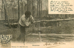 Nièvre 1904 * CPA * écorçeur * Métier Bois Scierie Bucheron - Andere & Zonder Classificatie