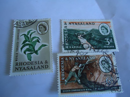 RHODESIA  NYASALAND  USED STAMPS 3 LOT - Rhodesia & Nyasaland (1954-1963)