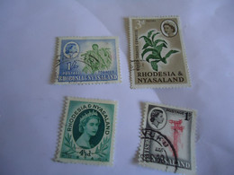 RHODESIA  NYASALAND  USED STAMPS 4  LOT - Rhodesia & Nyasaland (1954-1963)