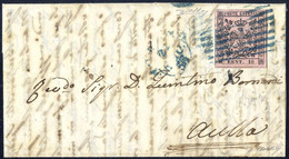 Cover 1856, Lettera Per Aulla Affrancata Con 10 C. Rosa, Errore Tipografico EENT, Sass. 2c / 27500,- - Modena