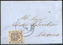 Cover 1860, Lettera Da Massa Carrara Il 7.2 Per Livorno In Periodo Delle Regie Province Dell' Emilia, Affrancata Con Gov - Modena