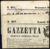 Cover 1860, Due Giornali "GAZZETTA DI MODENA", Una Del 29.1 E L'altra Del 13.2 Con Annulli Diversi, Interessanti Per I T - Modena