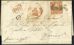 Cover 1861, Lettera Da Napoli Con 5 Gr. Rosso Carminio Delle "Province Napolitane" Indirizzata A Un Milite Della Guardia - Naples