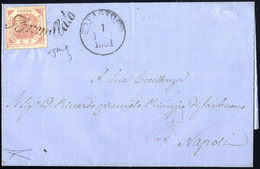 Cover "Vasto", Svolazzo "Annullato" Del Tipo 22 Su 2 Gr. Su Lettera Del 1.2.1861 Per Napoli, Annullo A Cerchio Sul Front - Napels