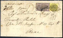 Cover 1867, Lettera "ASSICURATA" Da Olevano Con Timbro Palestrina Il 18.9 Per Roma, Sul Verso Bollo "Ambulante Roma-Cepr - Papal States