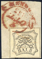 O/piece "Firenze 2. Ott. 1853", Cerchio A Banderuola Rosso Su Frammento Con 8 B. Applicato Probabilmente In Arrivo, Unic - Kerkelijke Staten