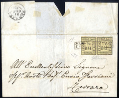 Cover 1860, Lettera Da Porto Maggiore A Ferrara, Dove Giunse Il 21.1.1860, Affrancata Con Una Coppia Orizzontale Del 1/2 - Romagna