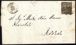 Cover 1859, Lettera Del 19.9.1859 Da Comacchio A Ferrara, Affrancata Con 1 Baj. Bruno Grigio Ben Marginato, Annullato Co - Romagna