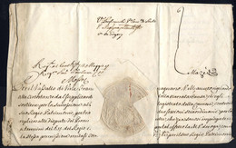 Cover 1796, Documento A Firma Autografa Di Carlo Emanuele IV Di Savoia Nel Maggio Con Allegata Una Supplica, Grande Sigi - Sardinië