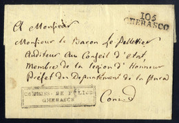 Cover 1810, Dipartimenti Occupati: Due Lettere Complete Del Testo: La Prima Del 6.10.1810 Da Santhià A Bianzè Con Nitido - Sardinië