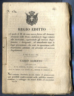 1832, REGIO EDITTO N°132, Col Quale S.M. Dà Una Nuova Forma All'Amministrazione Delle Poste, Splendido - Sardinië