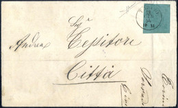 Cover 1854, Lettera Da Torino Il 19.1 Per Città Affrancata Con II Di Sardegna 5 C. Verde Isolato, Cert. Sorani, Sass. 4  - Sardinië