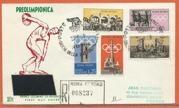 JEUX OLYMPIQUES ITALIE LETTRE FDC DE 1960 - Bádminton