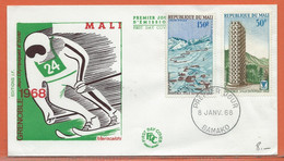 JEUX OLYMPIQUES MALI LETTRE FDC DE 1968 - Bádminton