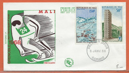 JEUX OLYMPIQUES MALI LETTRE FDC DE 1968 - Badminton